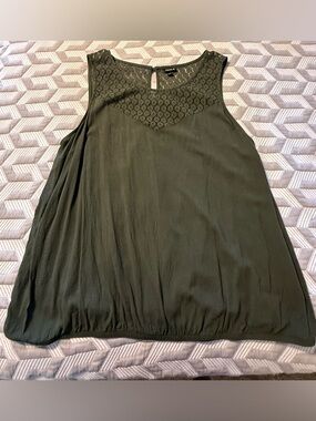 Torrid Olive Crochet Yoke Sleeveless Tank